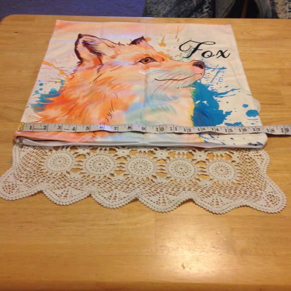 Fox with colorful paint splash background pillow cover - Picture 5 of 5